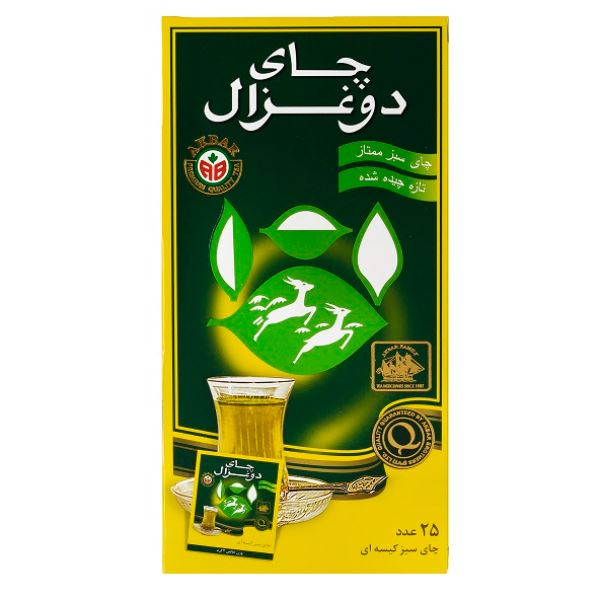 تصویر پیشفرض - چای سبز کیسه ای 25 عددی دو غزال
